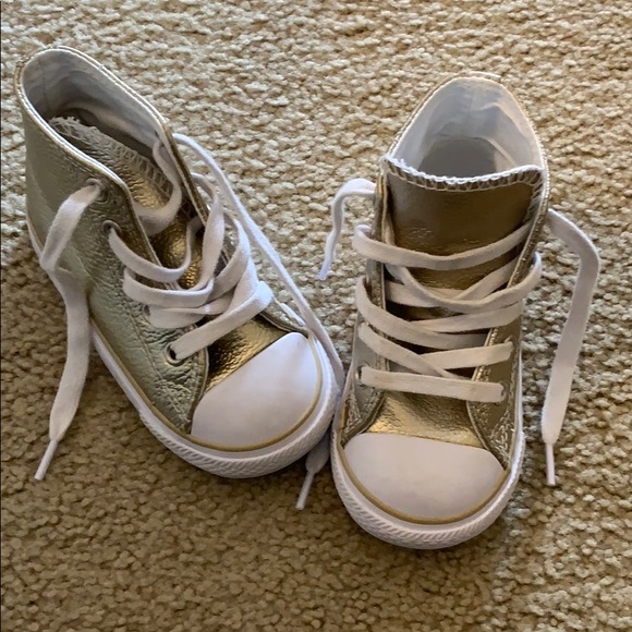 gold high top converse toddler